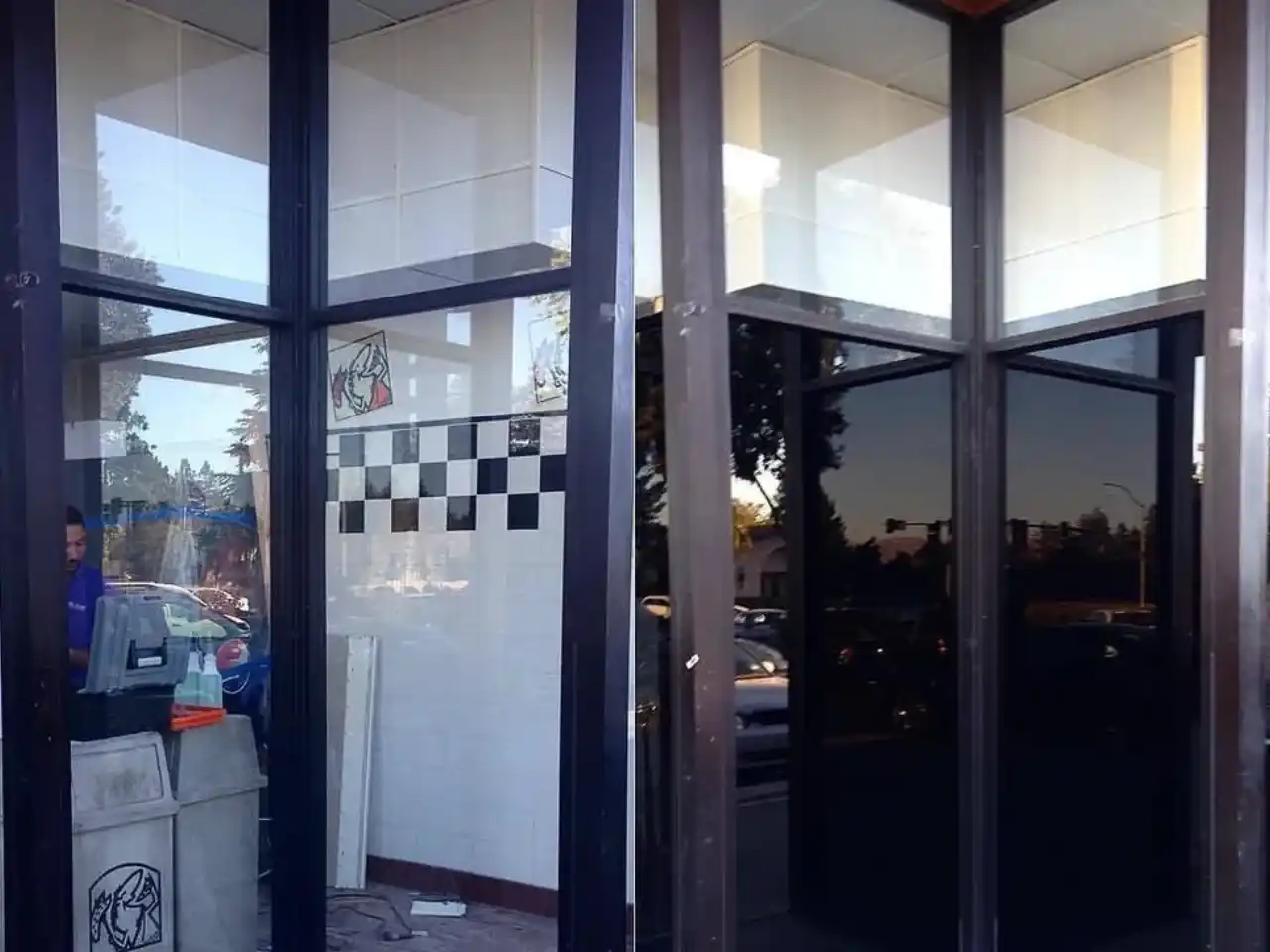 Services Areas 14 building door tinted